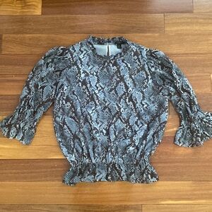 Ann Taylor XSP Snakeskin Print Top